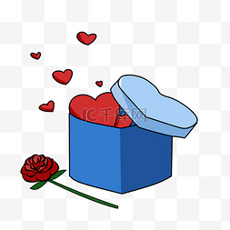 情人节蓝色的礼物盒