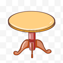 桌子黄色图片_手绘转动的桌子插画