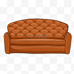 棕黄色皮质沙发