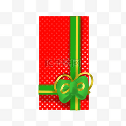 蝴蝶结绿色的图片_圣诞节红色的礼盒