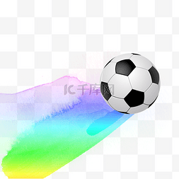 彩色水彩足球装饰元素