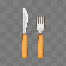 工具把手图片_白色刀叉西餐元素