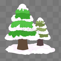 被雪覆盖的植物图片_卡通冬天圣诞树松树