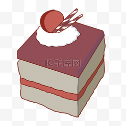 蛋糕图片_樱桃蛋糕装饰画插画