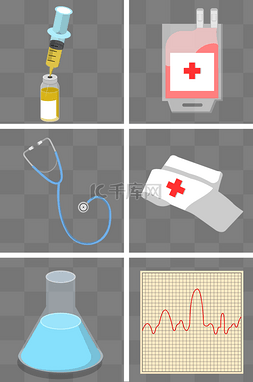 治疗针药图片_医院医疗用品矢量扁平卡通