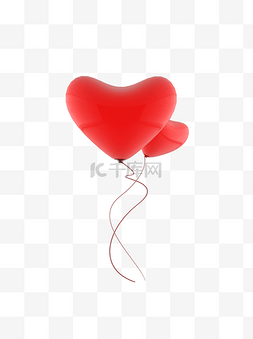 红色爱心装饰图片_3D质感感恩节氛围装饰红色爱心气