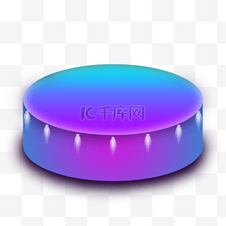 简约台灯图片_圆柱形的蓝紫色舞台灯