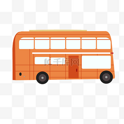双层巴士图片_橙红色双层汽车