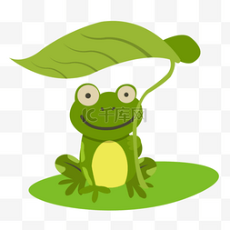 小青蛙图片_矢量叶子与小青蛙插画