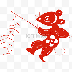中国窗花图片_简洁中国传统红色剪纸窗花矢量元