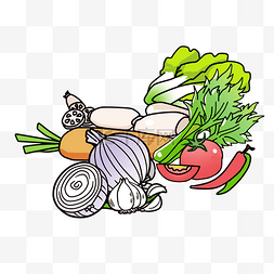 卡通一堆蔬菜图片_一堆蔬菜