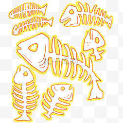 鱼刺插画