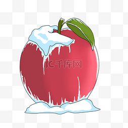 卡通苹果红色图片_冬季小物卡通手绘插画
