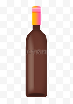 罐子红色图片_手绘酒瓶子的插画