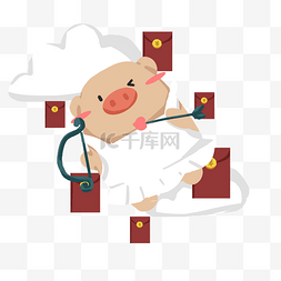 小猪厨师图片_白色大厨帽子的红包小猪设计图