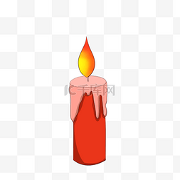 蜡图片_燃烧的红蜡烛插画