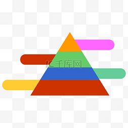 科技ppt流程图图片_商务矢量彩色金字塔分析数据