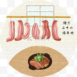 腊月二十六去割肉图片_新年过年腊月烧年肉腊肉