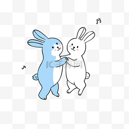 兔子跳舞图片_可爱卡通跳舞的兔子