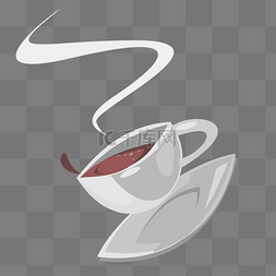 圆弧高光素材图片_灰色创意圆弧茶杯元素