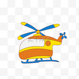 蓝色出租车图片_手绘卡通直升飞机插画