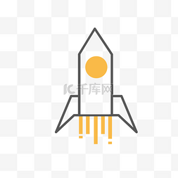 火箭发射卡通图片_简单火箭图标