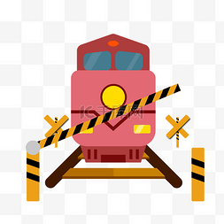 火车通过护栏插画
