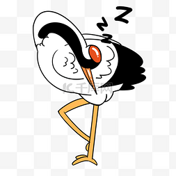 保护动物日图片_世界睡眠日睡觉的丹顶鹤