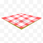 红色格子野餐布免抠图