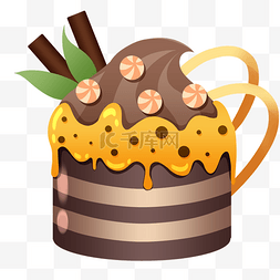 立体蛋糕图片_果酱巧克力蛋糕插画