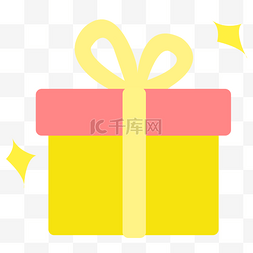 礼品包装盒卡通图片_黄色礼品包装盒手绘创意盒