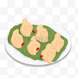 立冬卡通手绘水饺