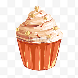 甜品面包插画图片_手绘纸杯小蛋糕插画素材