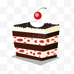 方形生日蛋糕图片_手绘奶油巧克力蛋糕矢量免抠图