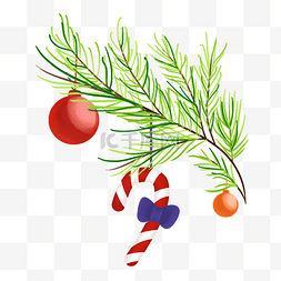 圣诞节圣诞树挂件插画