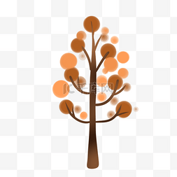 秋季树木装饰插画