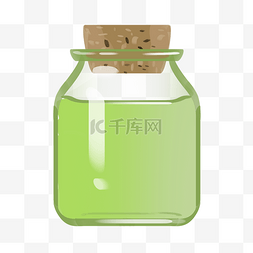 绿色瓶子图片_卡通美容美妆绿色瓶子