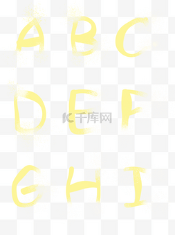 黄色光效发光英文字母光粒可商用