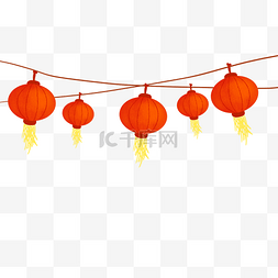 新年元宵节红色灯笼装饰