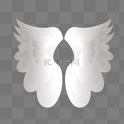 白色漂亮天使翅膀图片_可爱的翅膀手绘插画