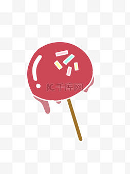 结晶果糖图片_可爱卡通红色日系清新商用苹果糖