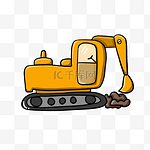 橙黄色的工程车辆挖掘机