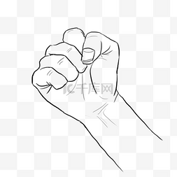 手势动作图片_手部特写纯手绘速写线条手势局部