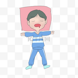 卡通睡觉的人图片_世界失眠日睡觉的小男孩
