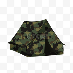 军用迷彩帐篷插画