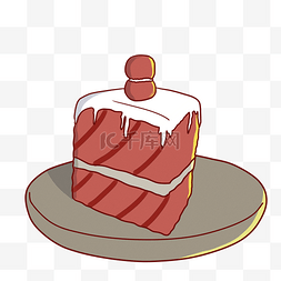 红色的蛋糕装饰插画