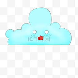 卡通白云蓝色图片_云彩装饰图案吃惊的云