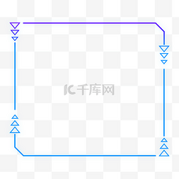 电商发光边框图片_蓝色科技感外发光方形三角形边框