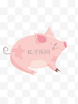 2019猪年卡通图片_2019猪年手绘卡通粉色小猪可商用