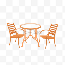 桌椅桌椅图片_手绘矢量扁平休闲娱乐桌椅